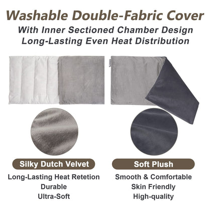 Heating pad Microwavable with Washable Cover 6 * 12" Microwave Moist Heat Pad for Neck Shoulder, Cramps, Back Pain Relief, Warm Compress Rice Bean Bag Hot Pack for Muscles, Joints, Lavender