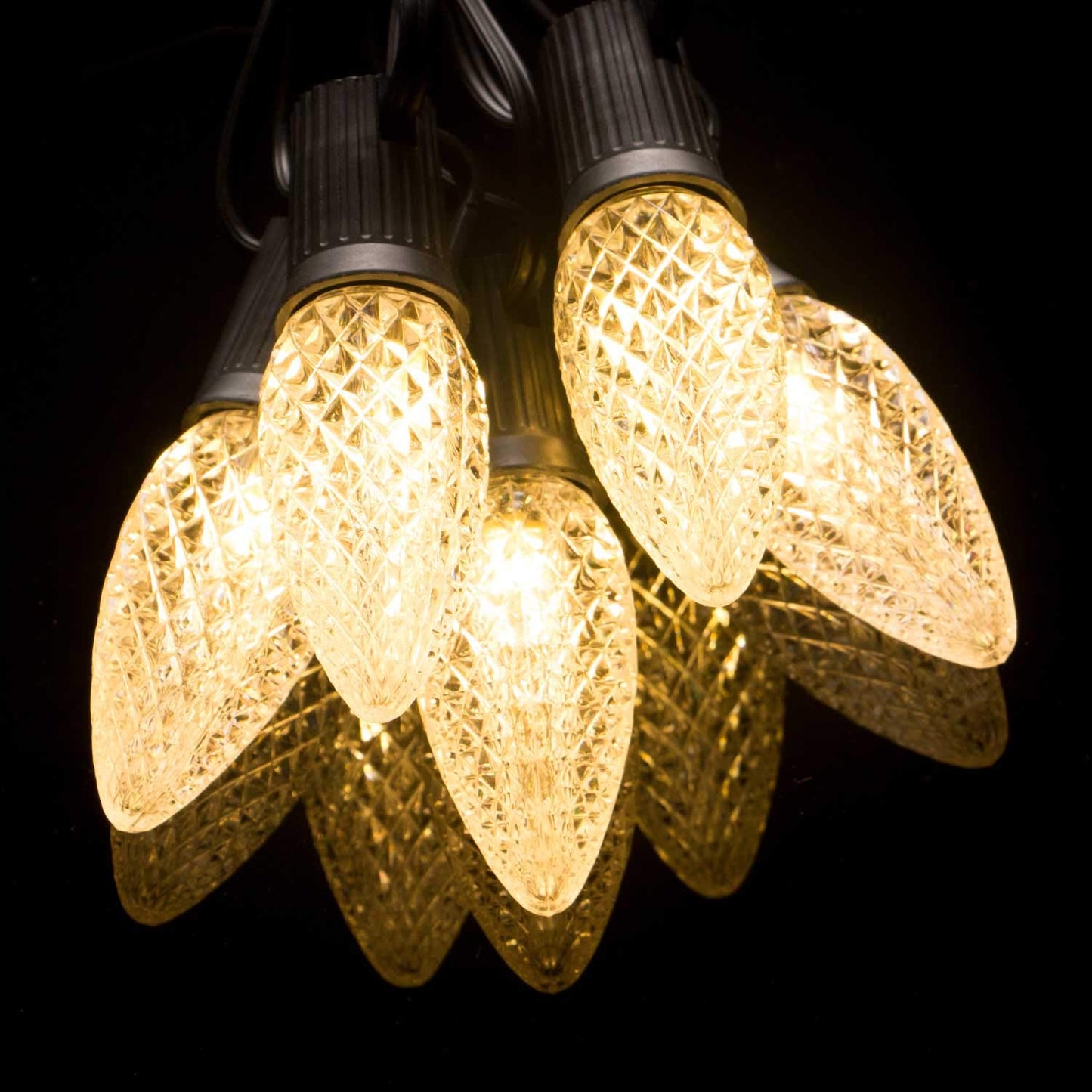 Minetom LED Light Bulbs, 100 Pack Warm White C9 Dimmable Replacement Bulbs, E17 Base for Indoor & Outdoor Christmas Decoration