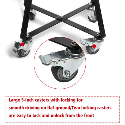Rolling Cart for Kamado Joe Junior Accessories,Kamado Joe Rolling Nest with Heavy Duty Locking Caster Wheels Powder Coated Steel Rolling Outdoor Cart for Kamado Joe Junior Grill Stand