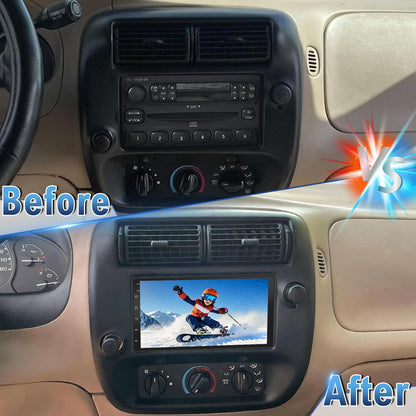 Slakerbe Android 14 Double Din Car Stereo Radio for Ford Ranger 1998-2006, 2G+32G 7" Touchscreen Car Radio w/Wireless Carplay Android Auto GPS WiFi Bluetooth RDS DSP SWC Mic Backup Camera