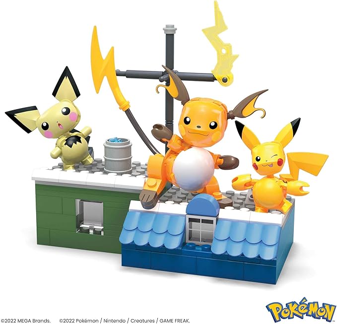 MEGA Pokémon Action Figure Building Toys for Kids Pikachu Evolution Set with 159 Pieces 3 Poseable Characters 8 Year Old Gift Idea
