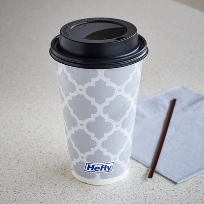 Hefty Disposable Hot Cups - 16 Ounce with Lids | 20 Count for Convenient Serving