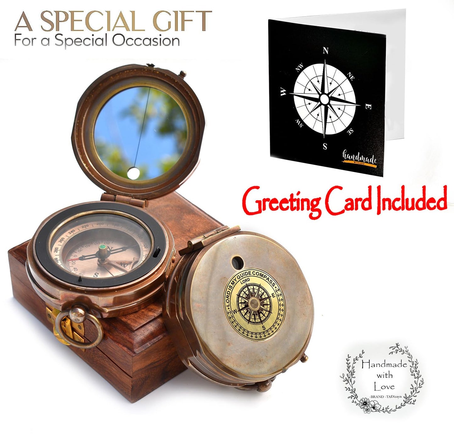 Trust in The Lord -Proverbs 3: 5-6 Engraved Compass Hiking Survival -Military Sighting Compass-Backpacking Navigation Compass -Boy Scout Compass for Kids-Professionals Hikers-Pastor Appreciation Gift
