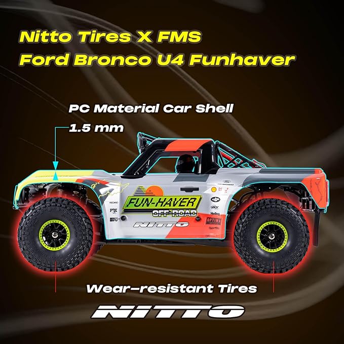 BEEZRC FMS 1/7 Ford Bronco RTR EB RC Short Course Truck Fast 80km/h High Speed RC Off-Road Brushless 4x4 RC Truck RC Car Hobby RC Waterproof Remote Control Car for Adults RS Racing Livery 2024