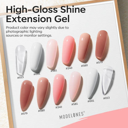 modelones Poly Gel Nail Kit 6 Colors with 8 W Nail Lamp Extension Gel Kit Jelly Milky White Pink Nude Complete Tools Beginner Thickening Solutions DIY at Home for Women