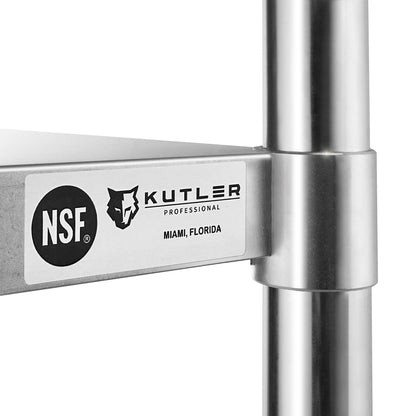 KUTLER Stainless Steel Table 24 x 36 Inches, NSF Heavy Duty Commercial Kitchen Prep and Work Table with Undershelf for Restaurant, Hotel, Home