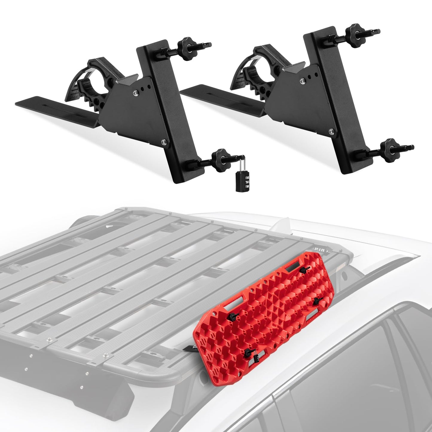 BUNKER INDUST Traction Boards with Jack Base (Gen 7) Orange + Side Mounting Kit with Shovel Holder Brackets