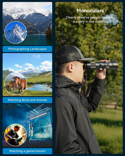 20-60X Zoom Telephoto Lens, Evil Eye High Power HD Telephoto Phone Lens with Tripod and Universal Phone Clip for iPhone 16/15/14/13 Series, Samsung, Android Phone and Most Smartphone