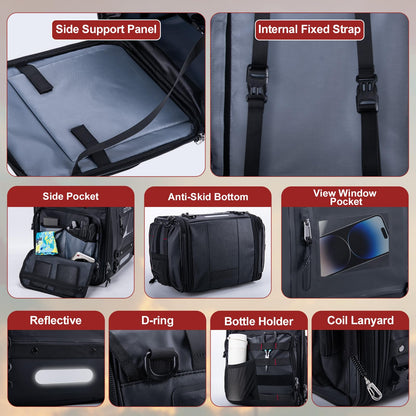 Goture 50L-70L Expandable Motorcycle Tail Bag, 1000D High-Tenacity Motorcycle Luggage Bag, Water-Repellent Motor Cycle Rear Seat Bag for Touring Cruisers with Rain Cover & Bungee Straps