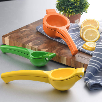 Y-ME Manual Citrus Juicer - Professional Lemon & Lime Squeezer Kitchen Tool | Yellow Metal Design