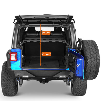 Hooke Road Rear Trunk Cargo Rack Basket Tray for 2007-2026 Jeep Wrangler JK JL 4-Door Hardtops, Sturdy Steel Shelf for Camping Trip Gear