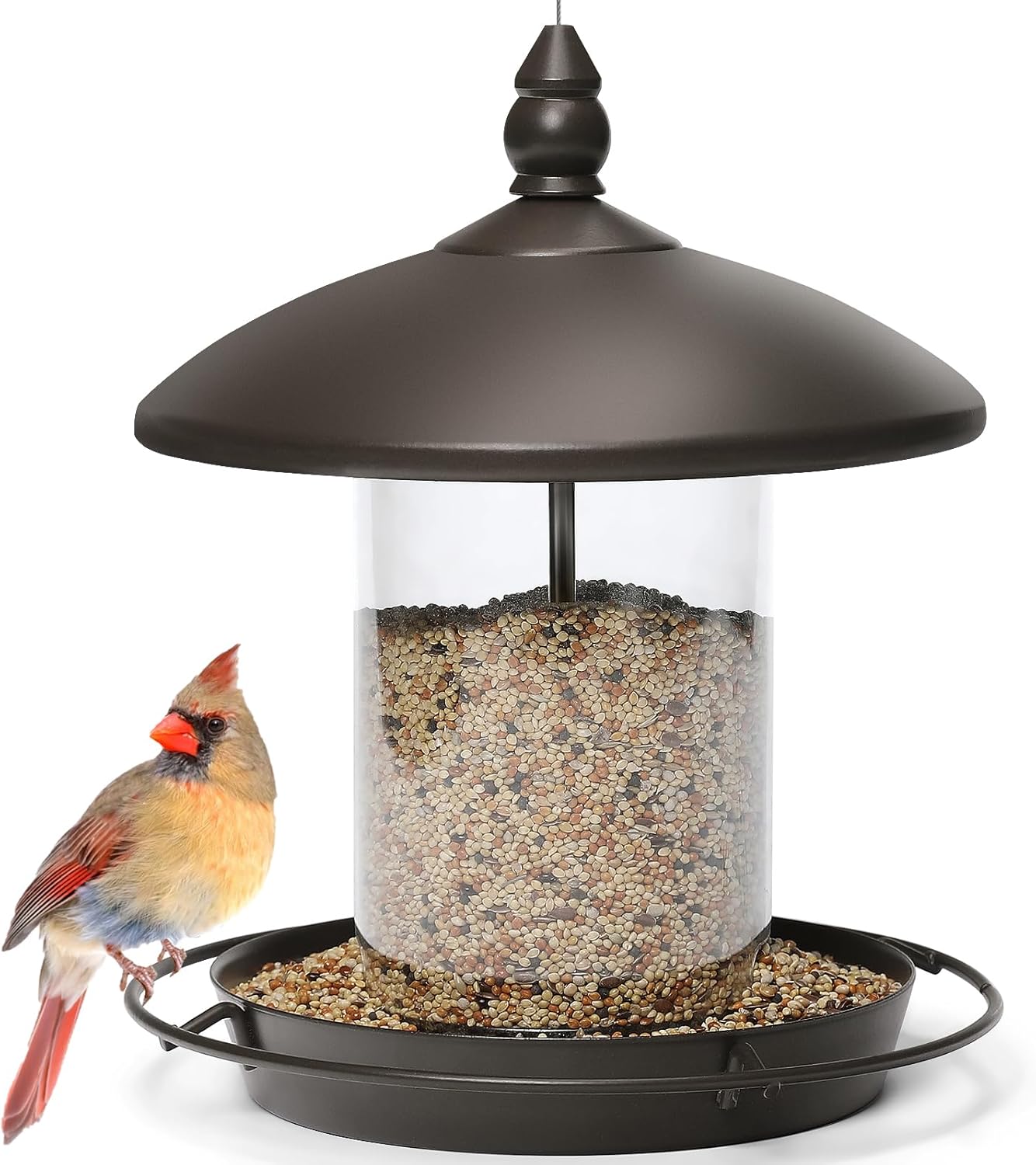 Youvip Metal Roof Bird Feeder - Chew-Proof Design for Outdoor Hanging | Bronze Finish
