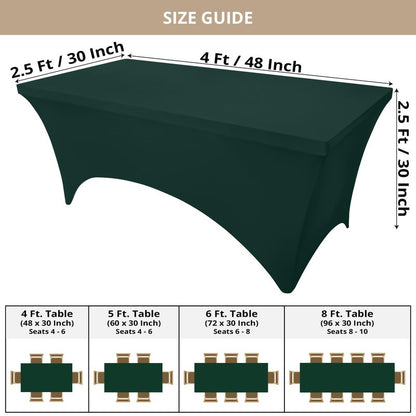 Utopia Kitchen Spandex Tablecloth 10 Pack [8FT, Hunter Green] Tight, Fitted, Washable and Wrinkle Resistant Stretch Table Cloth Rectangle Cover for Trade Show, Weddings & Parties [96Lx30Wx30H Inch]