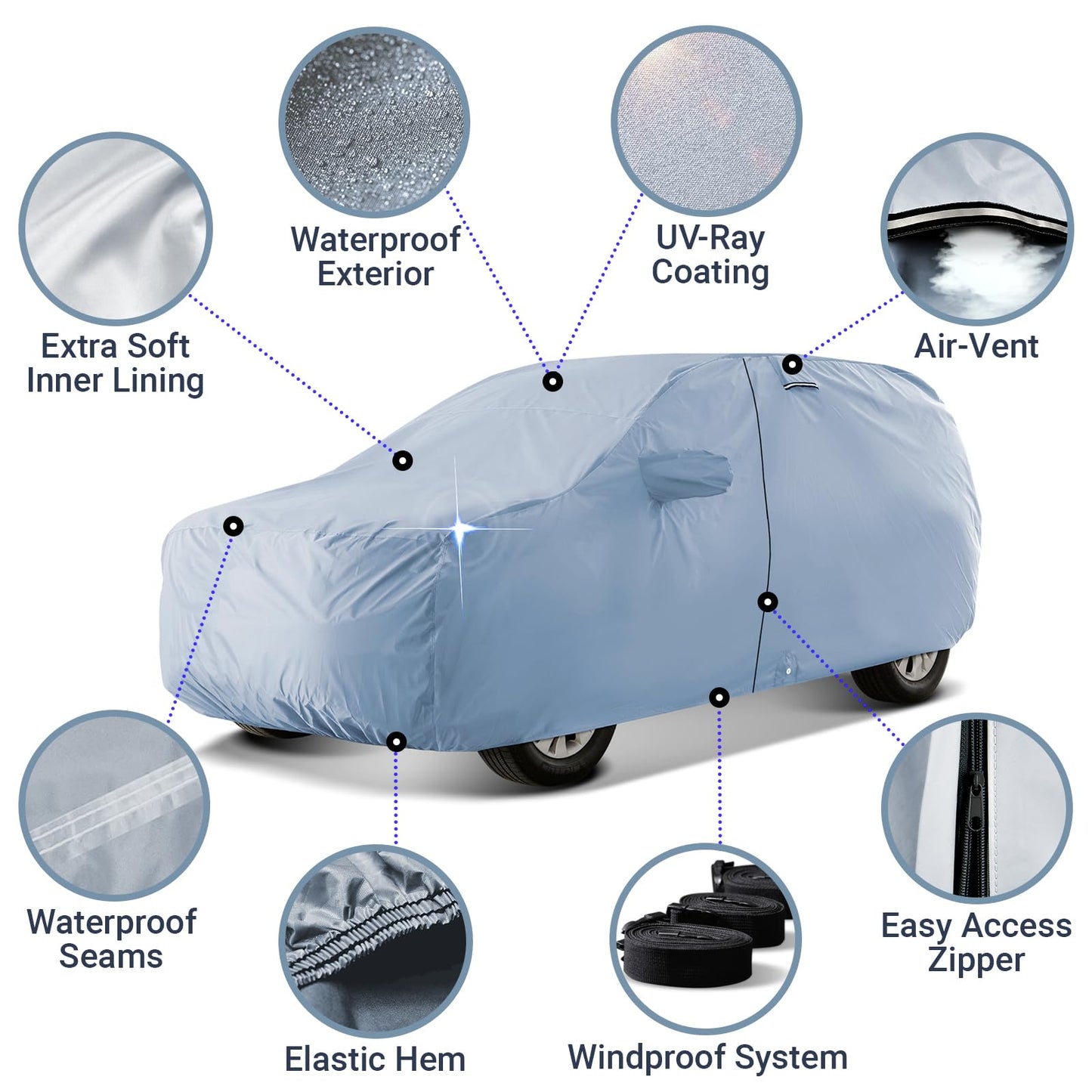 SUV Custom-Fit Car Cover for 2024-2026 Lexu s TX | Waterproof All Weather SUV Cover for UV, Rain, Snow, and Ice. Long-Lasting Quality, Suitable for Both Indoor and Outdoor Use.