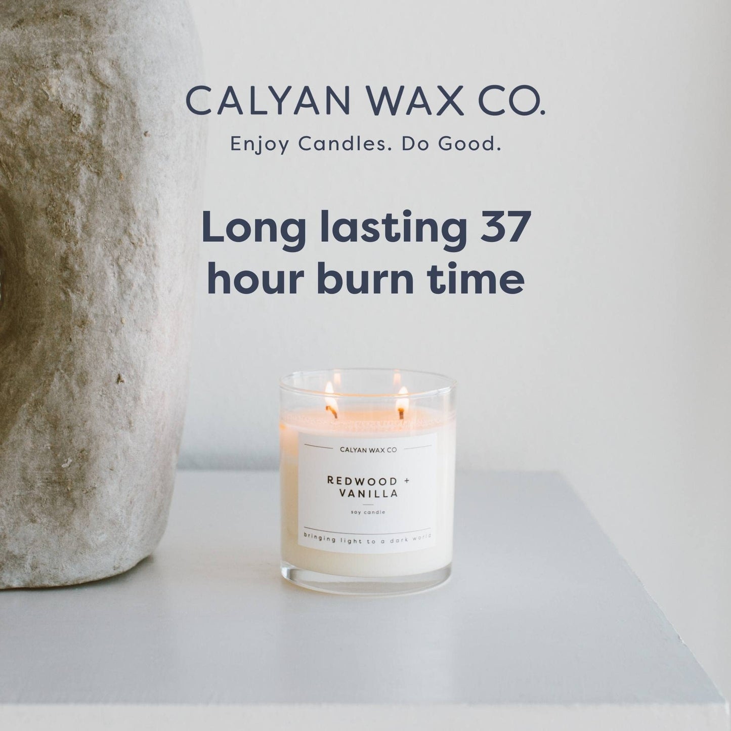Calyan Wax Co. Home & Holiday 2 Wick Scented Candle - 37 Hour Burn - Luxury Clean Soy Wax Candles - Long Lasting Large Glass Jar Candle for Home - 8.8oz
