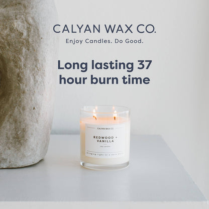 Calyan Wax Co. Home & Holiday 2 Wick Scented Candle - 37 Hour Burn - Luxury Clean Soy Wax Candles - Long Lasting Large Glass Jar Candle for Home - 8.8oz