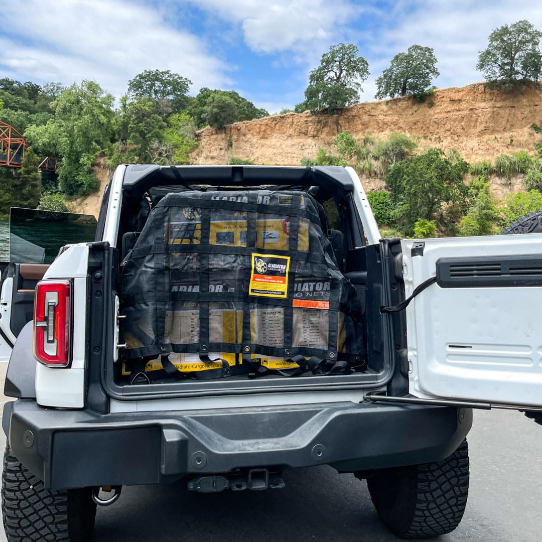 Gladiator Cargo Nets- Heavy Duty Cargo Net -Truck Accesories-Truck organizer -Bed Cover-Interior- Roof Rack-Trunk organizer-Cargo Net Offroad-SUV -Rubicon -Camping-(WLL)1,500 lbs (GRN-100) 4.8' x 5.3'
