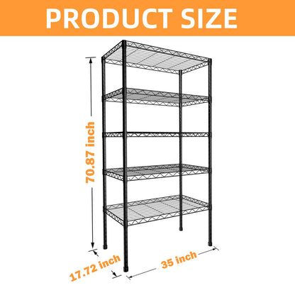 NULTRUMA Storage Shelves, Heavy Duty 5 Tier Storage Metal Shelves, 550LBS Capacity Adjustable Metal Wire Shelving Unit for Garage, Pantry, Kitchen, Closet, Commercial & Industrial Use
