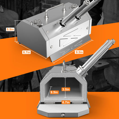 Nelyrho Portable Blacksmith Beginner Forge Kit with 30PSI Regulator, Dual Burners Professional Artists Hobby Knife Making Blacksmith Tools (Double Burners)