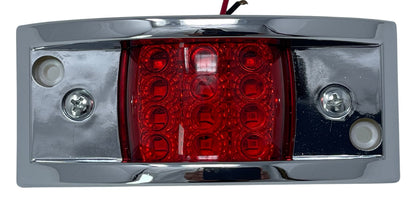 All Star Truck Parts LED Clearance Side Marker Light, 12LED, Surface Mount, 4-4/5in Rectangular, Plastic, 2 Pack