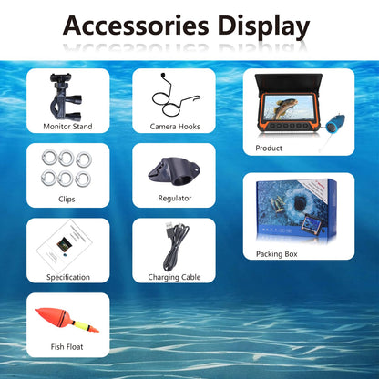 Gatebig Portable Fish Finders,Underwater Fishing Camera with 7''IPS Screen,1000TVL Ice Fishing Camera with 12pcs Infrared Lights,6H Battery,USB-C Charging,49FT/15M Cable for Lake Boat Ice Fishing