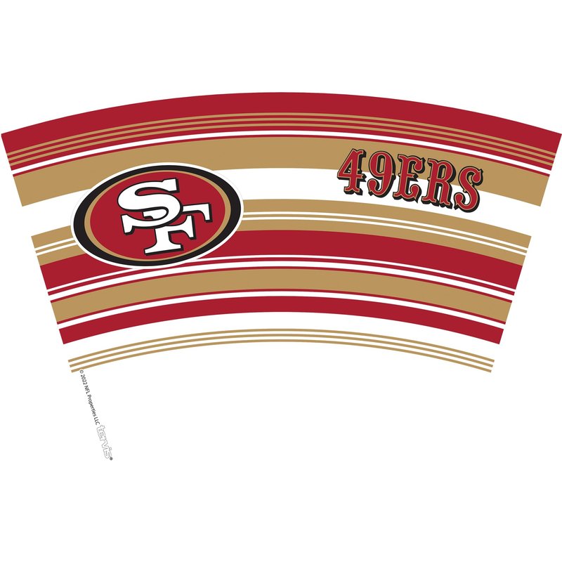 Tervis NFL San Francisco 49ers - Hype Stripes Made in USA Double Walled Insulated Tumbler Travel Cup Keeps Drinks Cold & Hot, 24oz, Classic