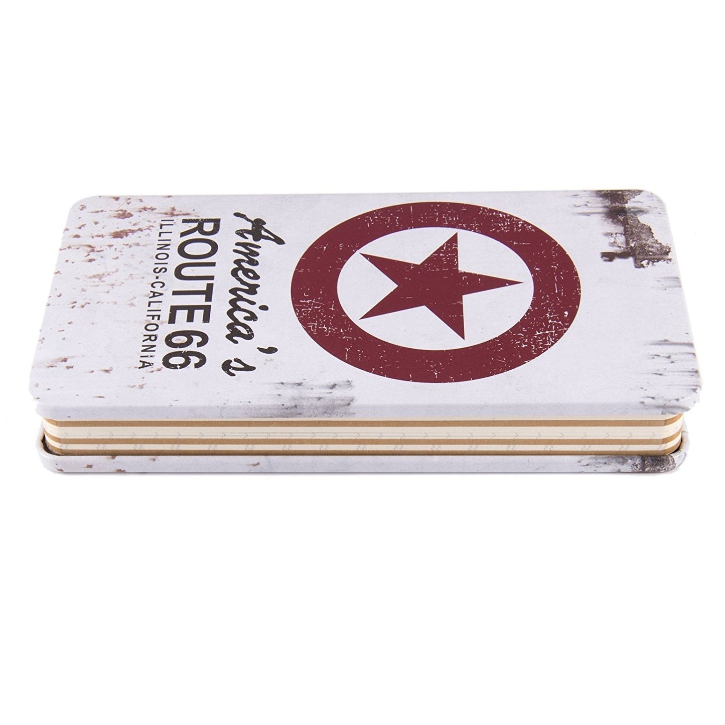 Retro Classic Vintage Metal Cover Pocket Diary Travel Journal Planner Portable Notebook-Americas Route 66