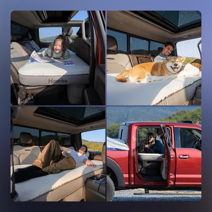 Havnby Truck Mattress, TPU Air Foam Camping Bed, Back Seat Inflatable SnugNest with Rechargeable Built-in Pump, Portable Travel Sleeping Mattress for Pickup Trucks