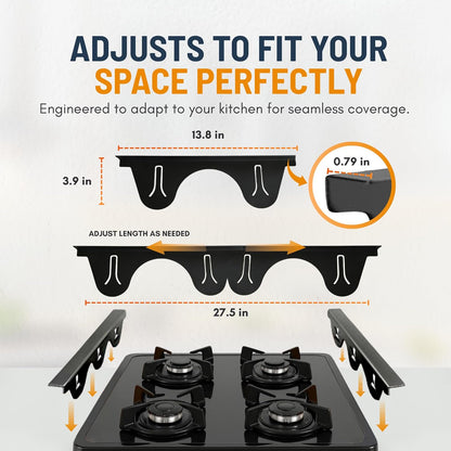 Linda’s Essentials Stainless Steel Stove Gap Covers - Adjustable 13.8" to 27.5" | 2 Pack Counter & Oven Filler