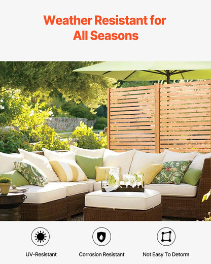VEVOR Wooden Privacy Screen,36" W x 73" H Outdoor Privacy Screen, Freestanding Wood Privacy Panel with Stand,Outdoor Divider for Balcony Patio Lawn Garden