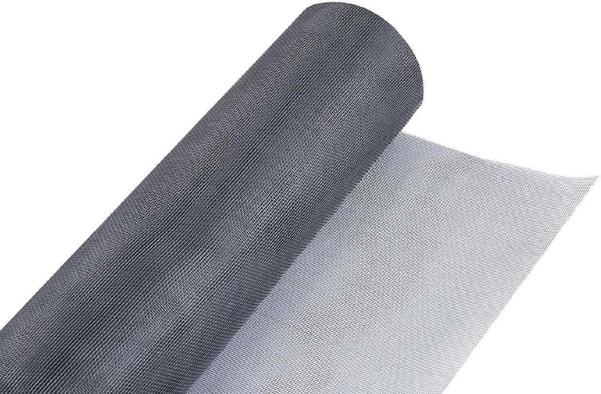 MARVYC 47 inch x 328 ft Fiberglass Window Screen Mesh Roll, Insect and Fly Protection, Durable, Breathable, Washable, DIY Cut to Size for Windows, Doors, Pool, Porch and Patio (Grey, 47 in x 328 FT)