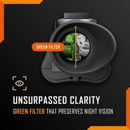 Night Vision Monocular - Nightfox Prowl Night Vision Goggles, Head or Helmet Mounted, 1x Magnification NVG, 1080p Video Recording, Stealth Infrared 940nm IR, Digital NODs for Airsoft, Night Walking