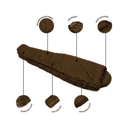 Snugpak Softie Elite 5 WGTE Sleeping Bag – Expandable Side Baffle, –15 °C Comfort, Left or Right Zip, Coyote