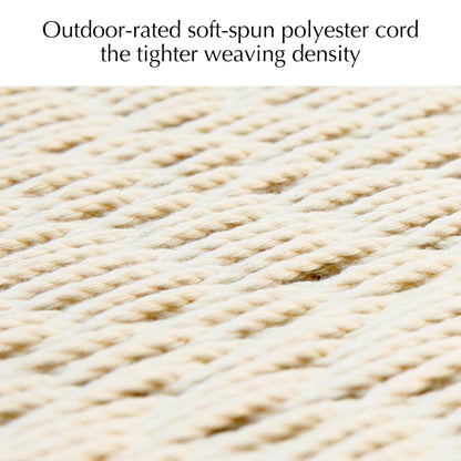 PNAEUT 2 Person Rope Hammocks for Outside, Handwoven Double Caribbean Hammock with Spreader Bar for Outdoor Indoor, Max 600 lbs Capacity (Cream)