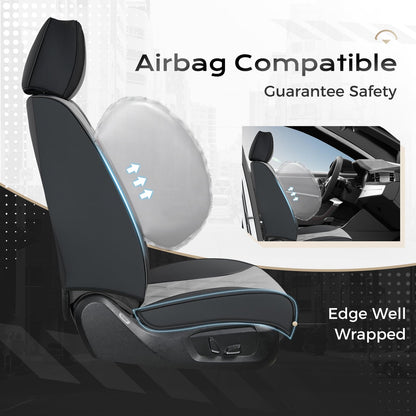 Coverado Car Seat Covers Full Set, Seat Covers for Cars, Front Seat Covers and Back Seat Cover Waterproof Leather Automotive Seat Cover, Universal Car Interior Protectors Cushion for Most Cars