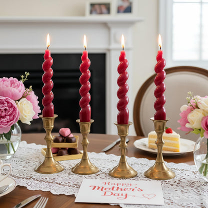 Red Taper Candles Short Candlesticks, 7.5inch Unscented Candle Sticks Dinner Candles for Wedding Centerpiece Home Table Mother's Day Housewarming Party,4 Pack