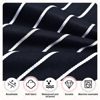 ZAIORD 2Pack Adjustable Kitchen Apron for Women Men with 2 Pockets，Cotton-Polyester Blend Bib Aprons for Cooking,Baking