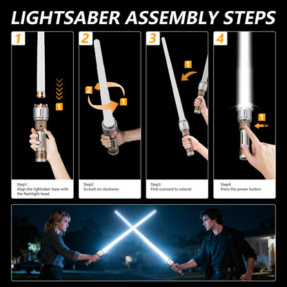 SKYFIRE 2503 LED Rechargeable Flashlights with Lightsaber, 3000 High Lumens Waterproof Zoomable Powerful Bright Flash Light for Home, Outdoor, Flash Saber Fans and Night Adventures with Ignition Lens
