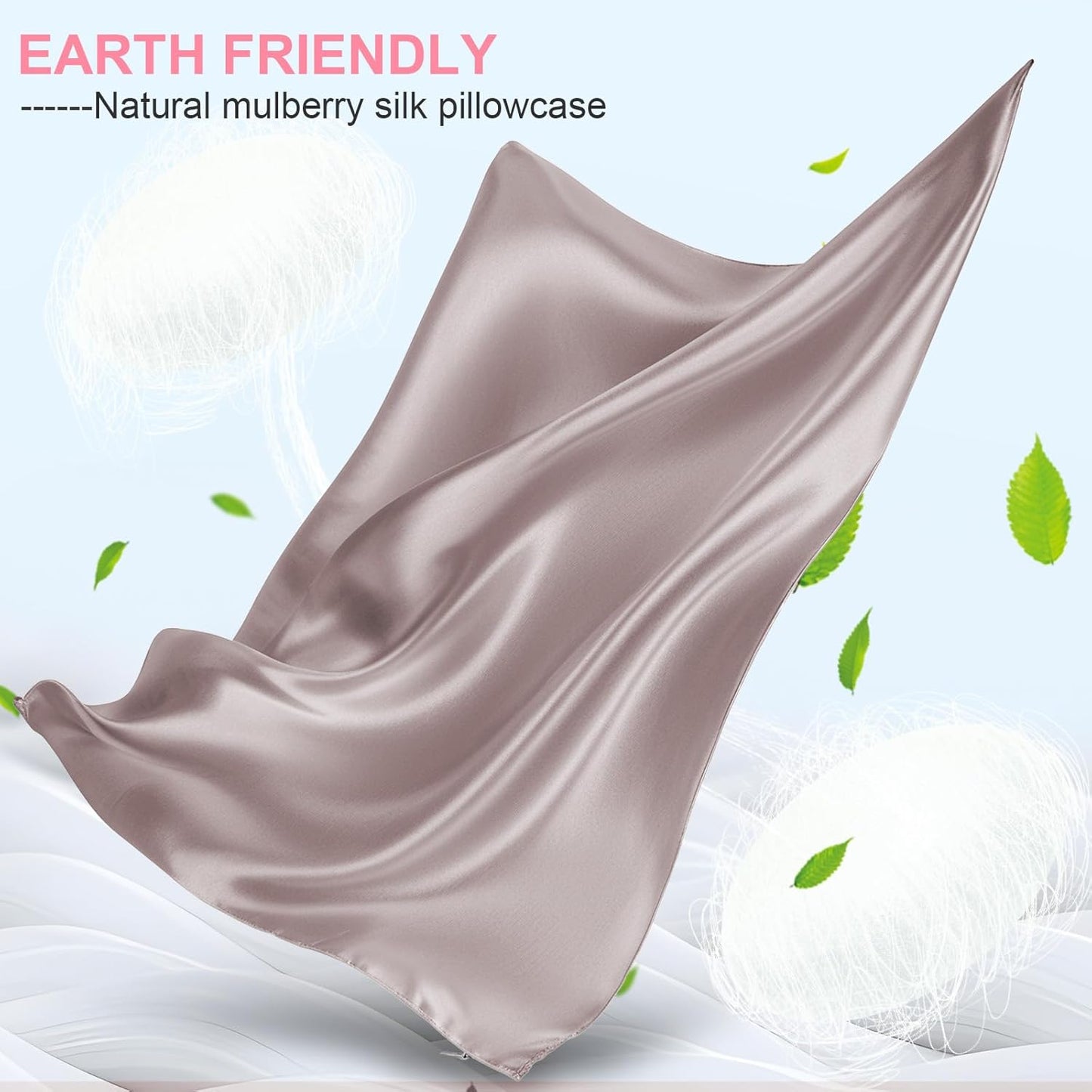 Skiennix Mulberry Silk Pillowcase - King Size, Hidden Zipper, Soft & Breathable for Hair & Skin | Taupe