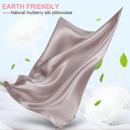 Skiennix Mulberry Silk Pillowcase - King Size, Hidden Zipper, Soft & Breathable for Hair & Skin | Taupe