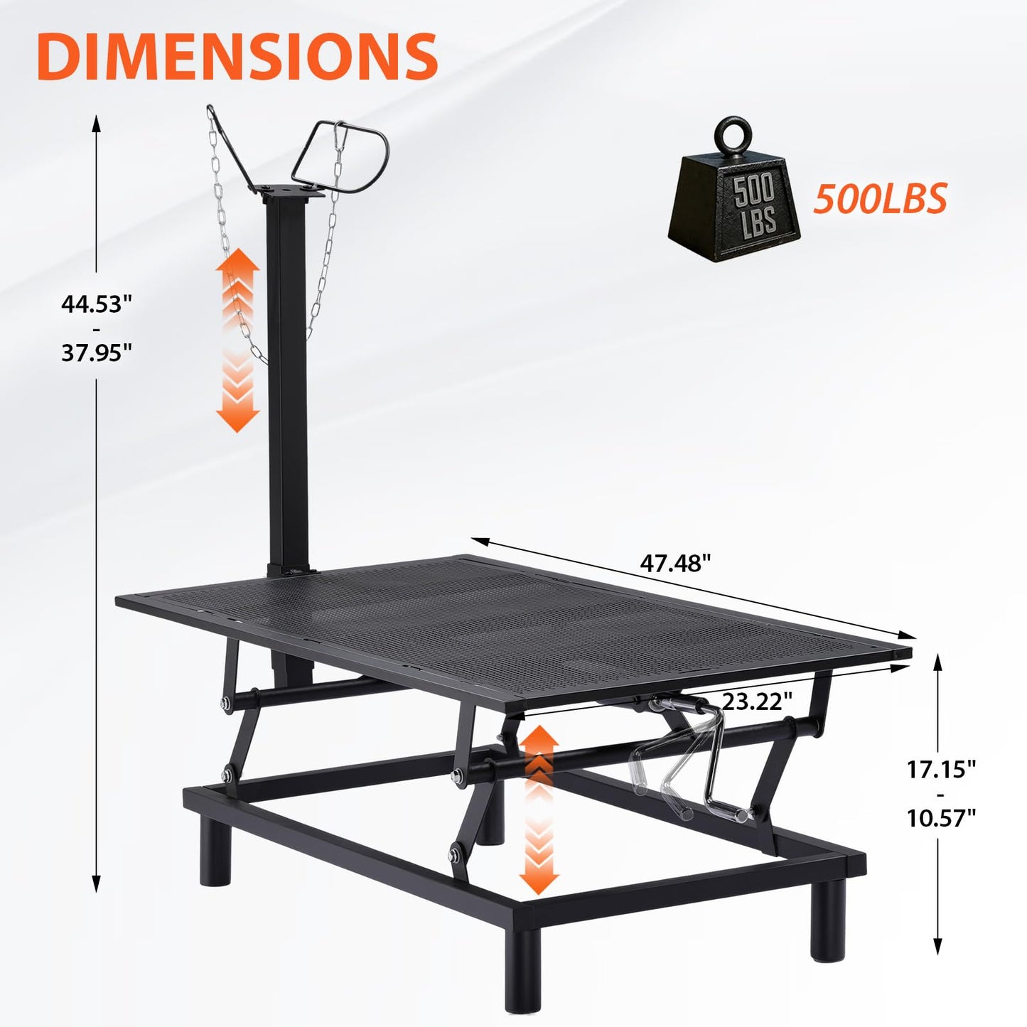 GTPLAYER Goat Milking Stand with Hand Crank,Wheels – 48"x23" Adjustable Headpiece & Height, for Grooming, Milking, Hoof Trimming, Heavy Duty Metal Sheep/Goat Stand, 500 LB Capacity Dark-Black