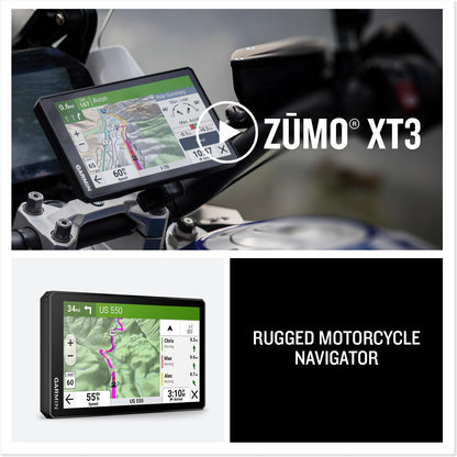 Garmin zūmo® XT3, 6” Rugged Motorcycle GPS, Lean Angles, Custom Route Planning, Adventurous Navigation, Group Rides, Garmin Performance Package Plan Option for Drag Racing Timer and Lap time Review