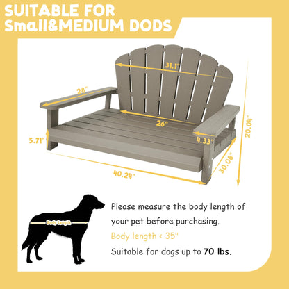 Bifanuo Dog Bed for Medium Size Dog, Chew Proof Dog Bed with Off-The-Ground & Waterproof & Indestructible Dog Couch for Small & Medium Dogs, Easy to Clean and Assemble Outdoor Dog Bed Sofa(Grey)