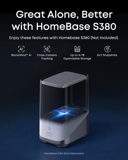 eufy Security eufyCam S4,4K Solar Camera Wireless Outdoor, 3-Lens Bullet-PTZ Cam, 360° Coverage, 8X Auto Zoom, AI Recognition,AI Track, Color Night Vision, 0 Monthly Fee, Built in 32 GB Storage