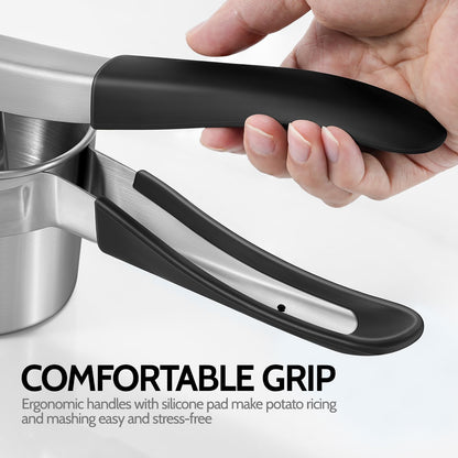 Sopito Stainless Steel Potato Ricer - Upgraded Masher with 3 Interchangeable Discs | Heavy-Duty Kitchen Tool