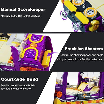 Basketball Arcade Pinball Machine Building Blocks Set for Adults Motorized Tabletop Basketball Board Game with Lights &amp Music STEM Toys Gift Ideas for Sport Lovers