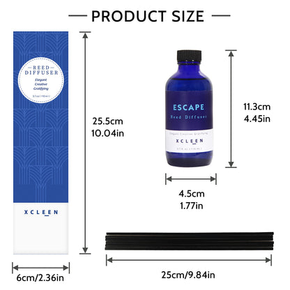 Reed Diffusers Set, 3.7 Oz Scent Diffuser, 6 Reed Diffuser Sticks, Home Fragrance Hyacinth, Peony & Citrus, Aromatherapy Oil Diffuser Reeds, More Masculine Scent, Bathroom & Office Decor 110ml