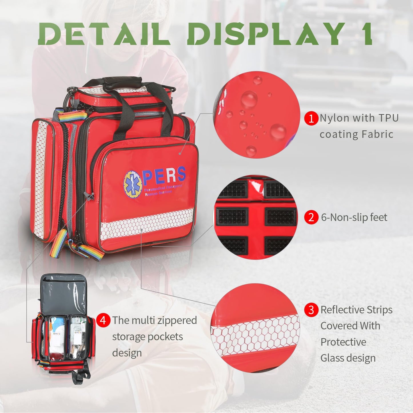 Ehucon A&E Trauma Bag,Emergency Bag,Medical Duffel Bag for healthcare, home, travel emergency rescue needs,Large First Aid Bag Empty for Durable/sturdy/waterproof