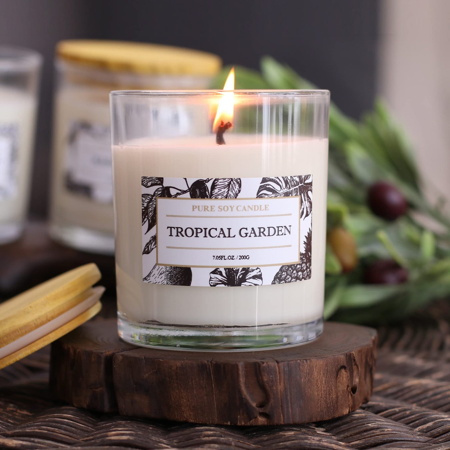 Aronica Tropical Hawaiian Soy Candle, Island Candle Summer Sunset Scented, House Wax, Scent Candles for Home, Bestfriend Gift, Baby Shower Game Gift, Beachy Scented Candles