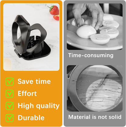 Skiennix Egg Slicer - Heavy Duty Stainless Steel Cutter with 3 Slicing Styles | Easy to Clean
